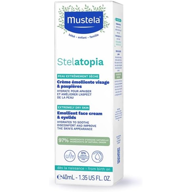 Mustela Stelatopia Emollient Face Cream And Eyelids (40mL)