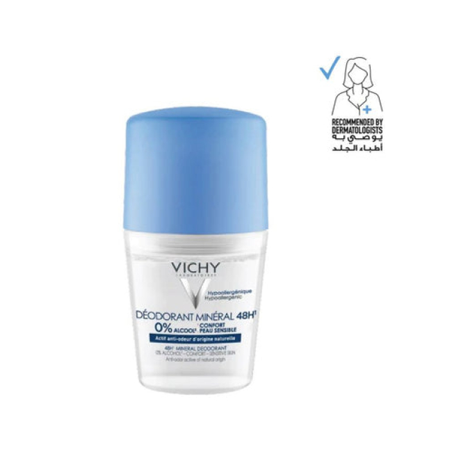 Vichy Deodorant Dermo-Tolerance Roll On 48hr Aluminium Free 50ml