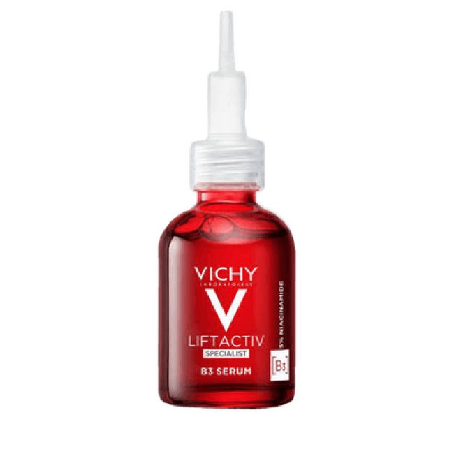 Fragrance-free B3 serum that helps visibly reduce dark spots and wrinkles in 8 weeks, leaving skin smoother and more even-looking.